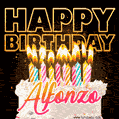 Alfonzo - Animated Happy Birthday Cake GIF for WhatsApp