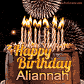 Chocolate Happy Birthday Cake for Aliannah (GIF)