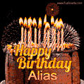 Chocolate Happy Birthday Cake for Alias (GIF)
