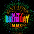 New Bursting with Colors Happy Birthday Alias GIF and Video with Music