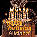 Chocolate Happy Birthday Cake for Aliciana (GIF)