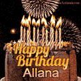 Chocolate Happy Birthday Cake for Allana (GIF)