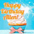Happy Birthday, Allen! Elegant cupcake with a sparkler.