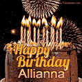Chocolate Happy Birthday Cake for Allianna (GIF)