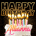 Allianna - Animated Happy Birthday Cake GIF Image for WhatsApp