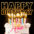 Allie - Animated Happy Birthday Cake GIF Image for WhatsApp