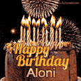 Chocolate Happy Birthday Cake for Aloni (GIF)
