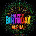 New Bursting with Colors Happy Birthday Alpha GIF and Video with Music