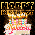 Alphonso - Animated Happy Birthday Cake GIF for WhatsApp