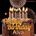 Chocolate Happy Birthday Cake for Alva (GIF)