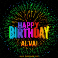New Bursting with Colors Happy Birthday Alva GIF and Video with Music