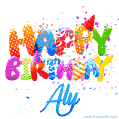 Happy Birthday Aly - Creative Personalized GIF With Name