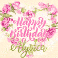 Pink rose heart shaped bouquet - Happy Birthday Card for Alyrica