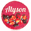 Happy Birthday Cake with Name Alyson - Free Download