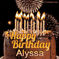 Chocolate Happy Birthday Cake for Alyssa (GIF)