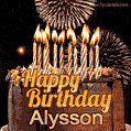 Chocolate Happy Birthday Cake for Alysson (GIF)