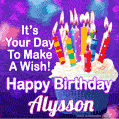 It's Your Day To Make A Wish! Happy Birthday Alysson!