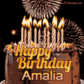 Chocolate Happy Birthday Cake for Amalia (GIF)