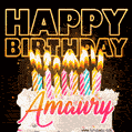 Amaury - Animated Happy Birthday Cake GIF for WhatsApp