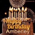 Chocolate Happy Birthday Cake for Amberley (GIF)