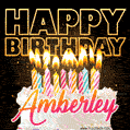 Amberley - Animated Happy Birthday Cake GIF Image for WhatsApp