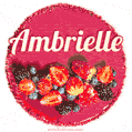 Happy Birthday Cake with Name Ambrielle - Free Download