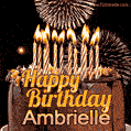 Chocolate Happy Birthday Cake for Ambrielle (GIF)