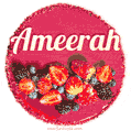 Happy Birthday Cake with Name Ameerah - Free Download