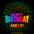 New Bursting with Colors Happy Birthday Amelie GIF and Video with Music