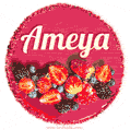 Happy Birthday Cake with Name Ameya - Free Download