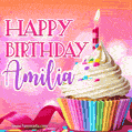 Happy Birthday Amilia - Lovely Animated GIF