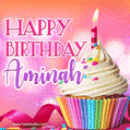 Happy Birthday Aminah - Lovely Animated GIF