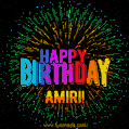 New Bursting with Colors Happy Birthday Amiri GIF and Video with Music