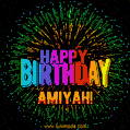 New Bursting with Colors Happy Birthday Amiyah GIF and Video with Music