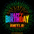 New Bursting with Colors Happy Birthday Amiyla GIF and Video with Music