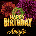 Wishing You A Happy Birthday, Amiyla! Best fireworks GIF animated greeting card.
