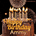 Chocolate Happy Birthday Cake for Ammy (GIF)