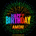 New Bursting with Colors Happy Birthday Amon GIF and Video with Music