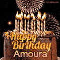 Chocolate Happy Birthday Cake for Amoura (GIF)