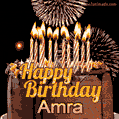 Chocolate Happy Birthday Cake for Amra (GIF)