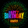 New Bursting with Colors Happy Birthday Amri GIF and Video with Music