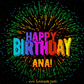 New Bursting with Colors Happy Birthday Ana GIF and Video with Music