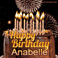Chocolate Happy Birthday Cake for Anabelle (GIF)