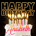 Anabeth - Animated Happy Birthday Cake GIF Image for WhatsApp