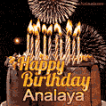 Chocolate Happy Birthday Cake for Analaya (GIF)