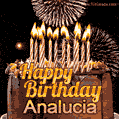 Chocolate Happy Birthday Cake for Analucia (GIF)