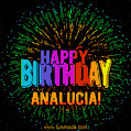 New Bursting with Colors Happy Birthday Analucia GIF and Video with Music