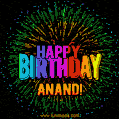New Bursting with Colors Happy Birthday Anand GIF and Video with Music