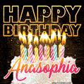 Anasophia - Animated Happy Birthday Cake GIF Image for WhatsApp
