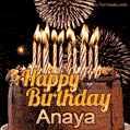 Chocolate Happy Birthday Cake for Anaya (GIF)